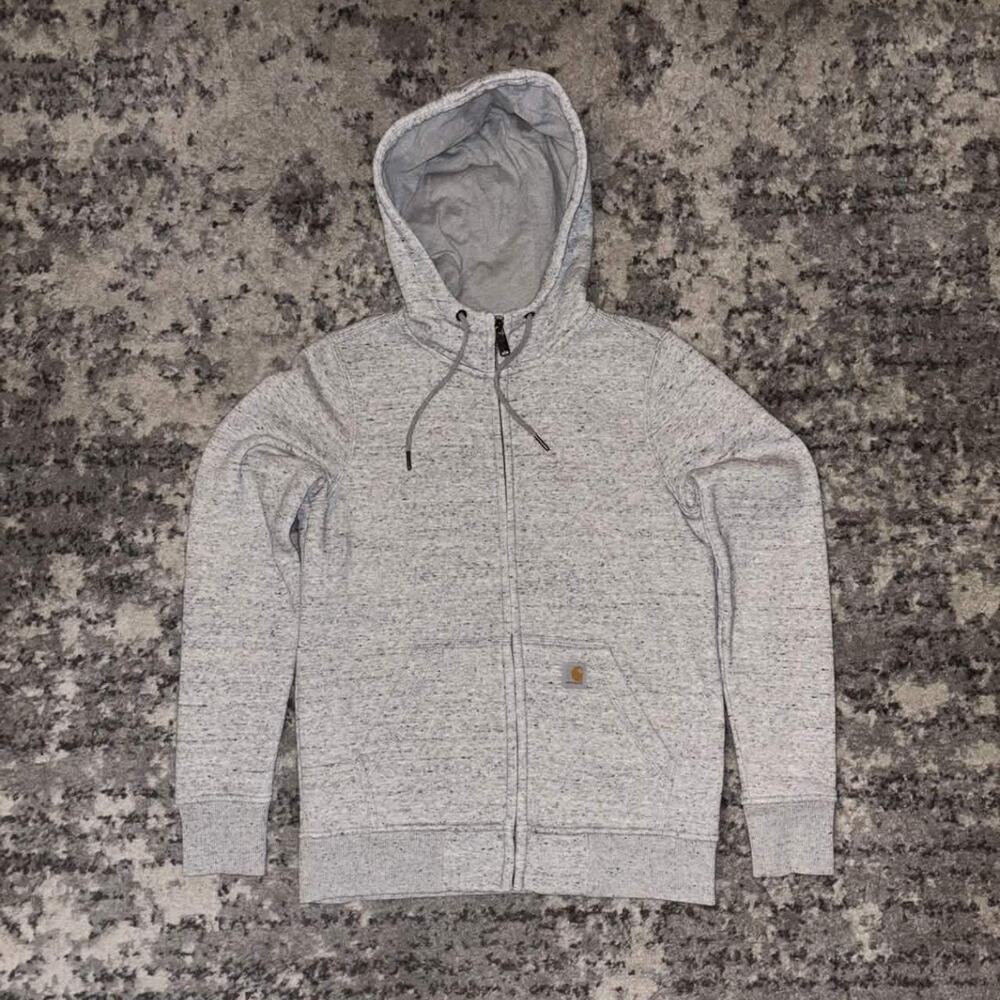 Carhartt Gray Fleece Boxy Zip Up Workwear Sweater